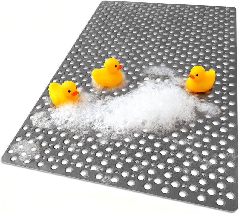 Yonala Extra Large Shower Mat, 47 x 32 Inch Non Slip Shower Mats for Inside Shower, Soft TPE Shower Floor Mat with Suction Cups and Drain Holes, Machine Washable Bathroom Shower Mat, Easy to Clean - Image 1